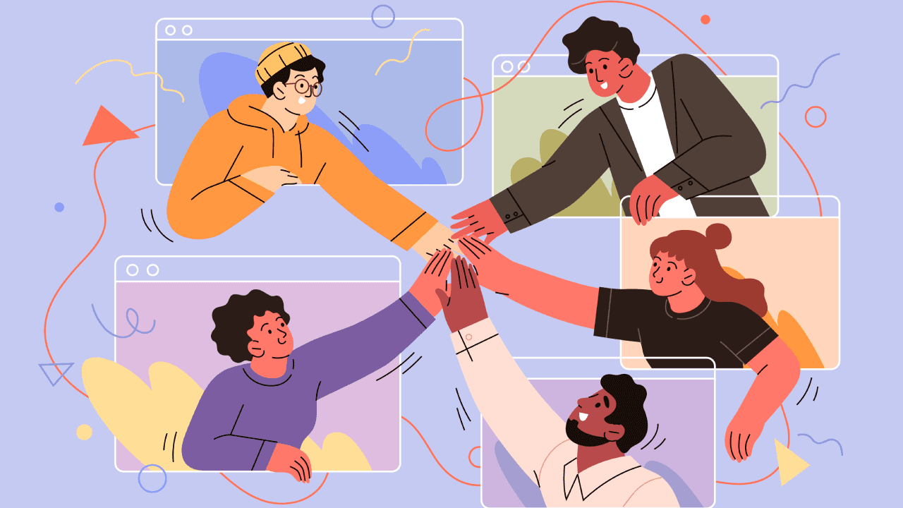 Hand drawn community spirit illustration