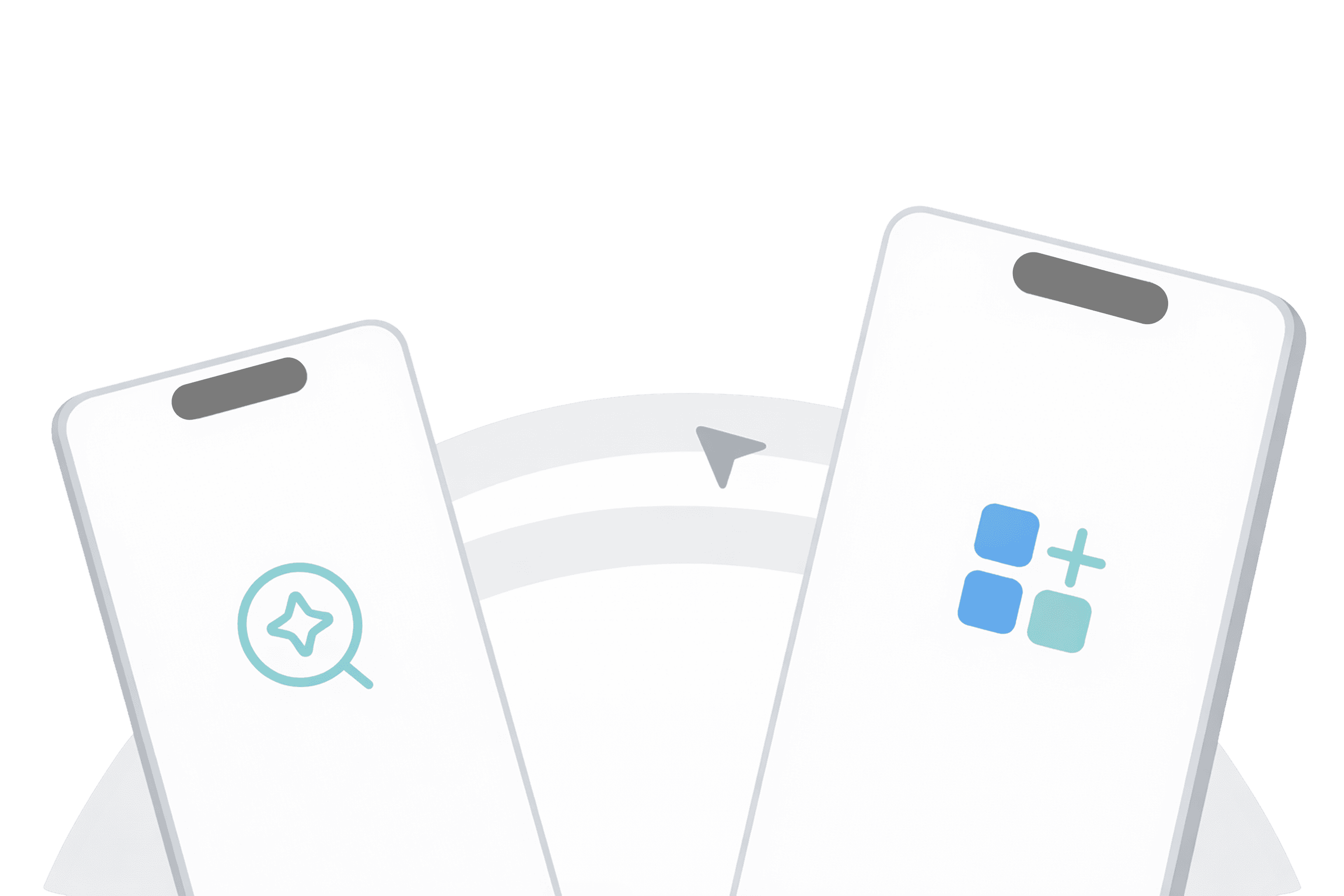 2 mobile illustrations showing features which easy to find & use