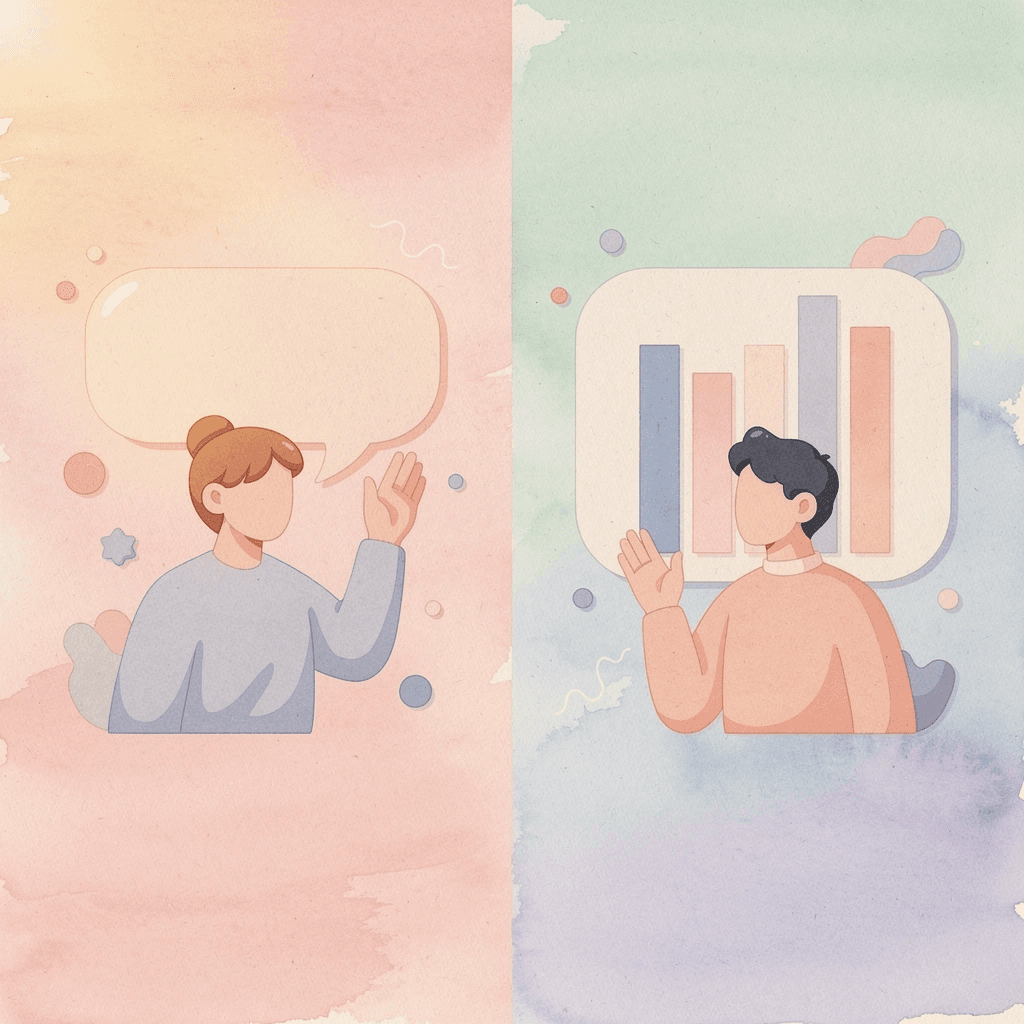 Split scene comparing traditional language learning with speaking-focused approach