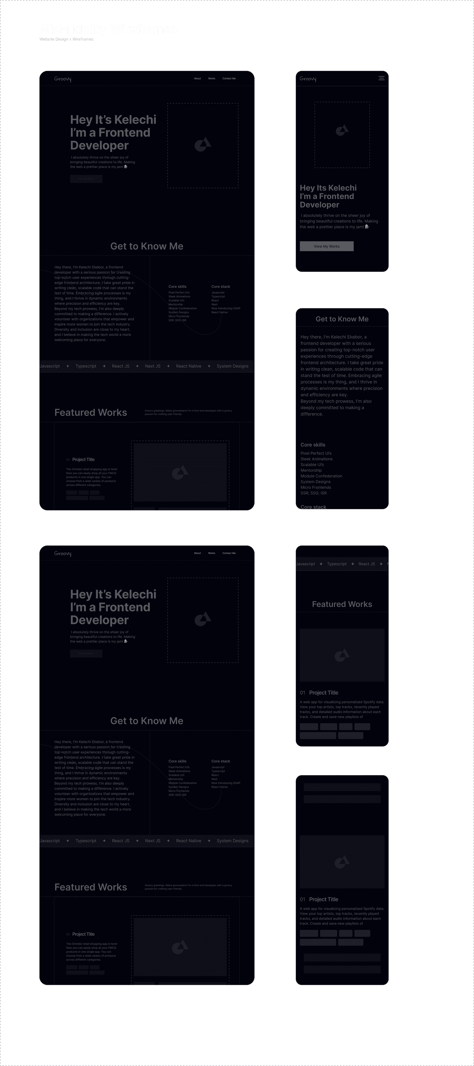 Mid Fidelity Wireframes