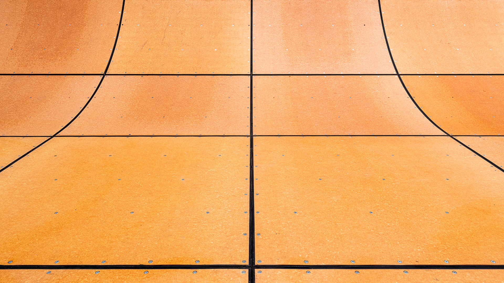 close-up of coping being installed on the ramp
