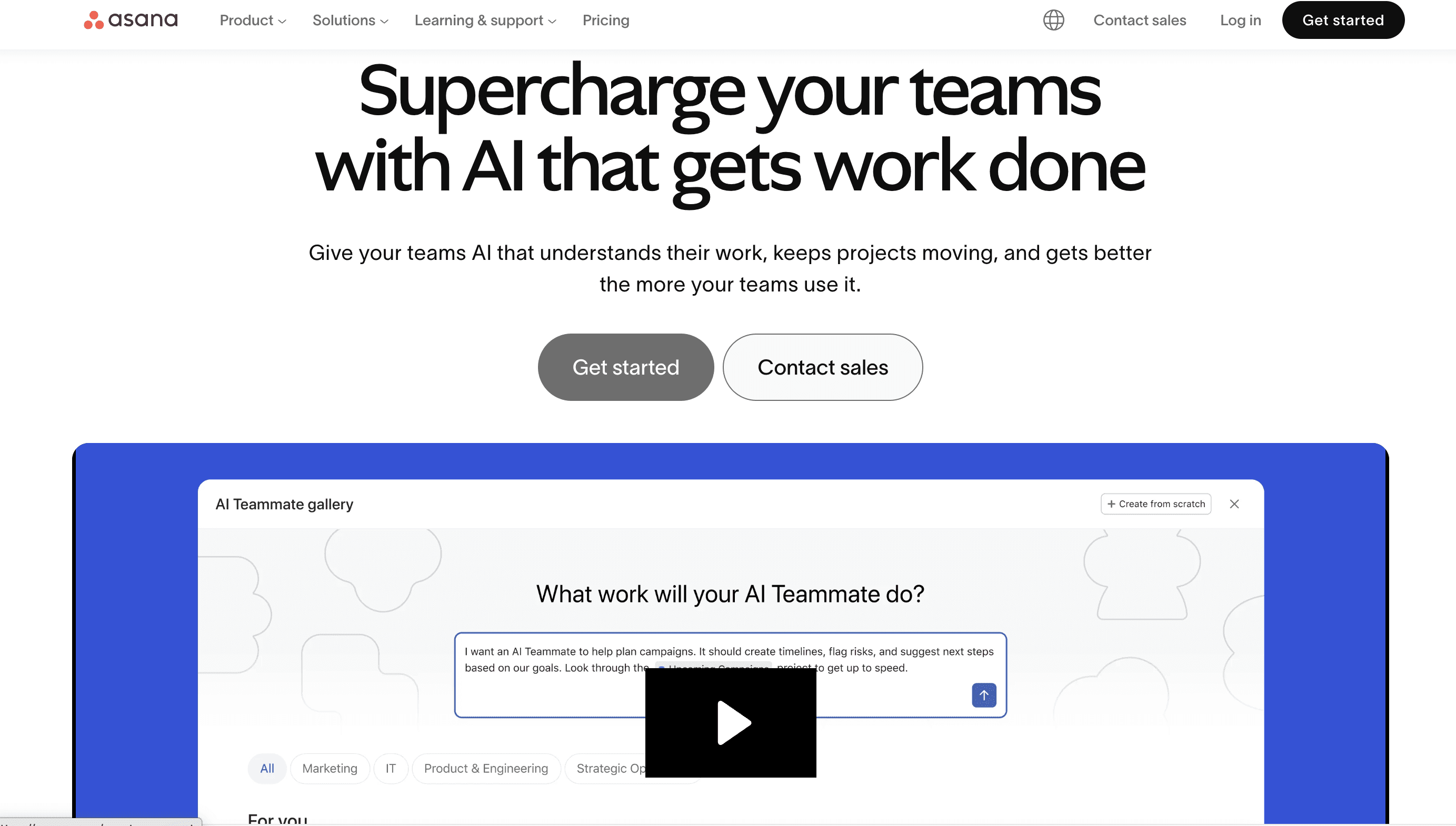 Asana dashboard showing task tracking, timelines, and team collaboration