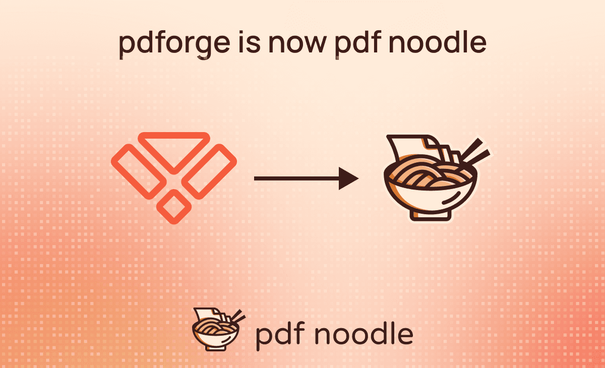 pdforge is now pdf noodle