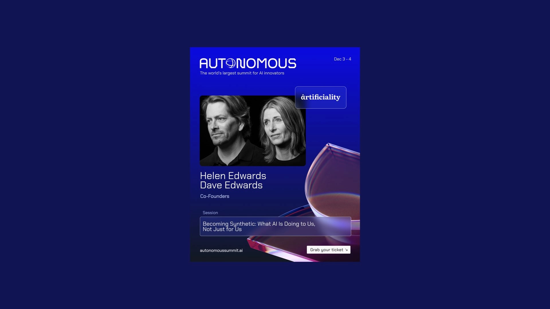 Autonomous Summit promotion of Helen & Dave Edwards