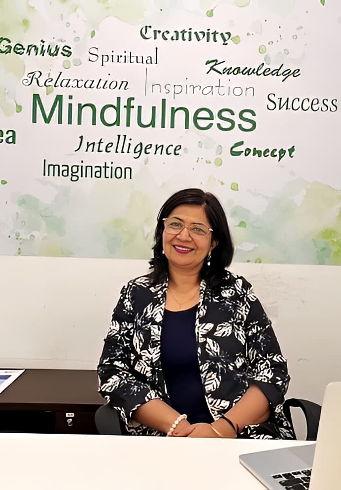 Portrait of Mridula Sankhyayan at an event