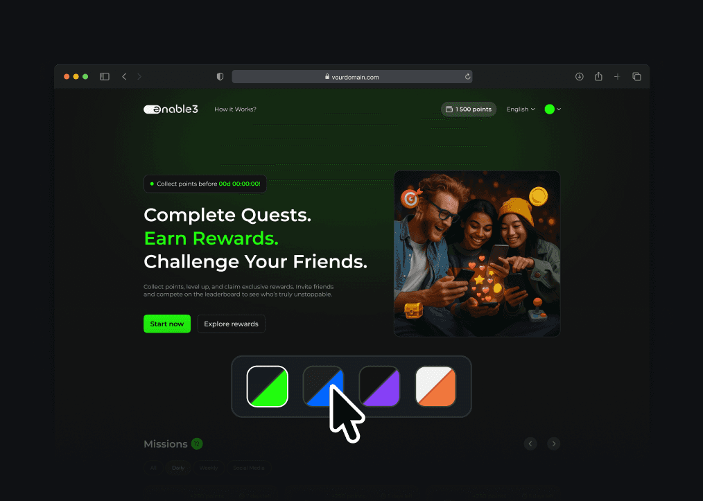 Reward card offering 80% off the next purchase, available in exchange for 1000 TKN points, with a promo code provided.