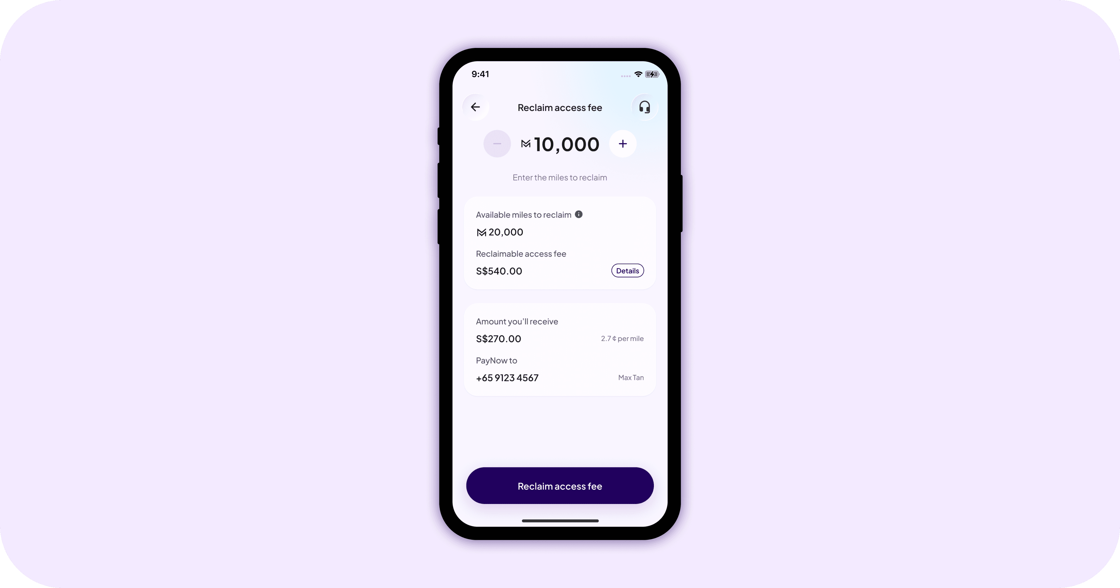 HeyMax First reclaim access fee