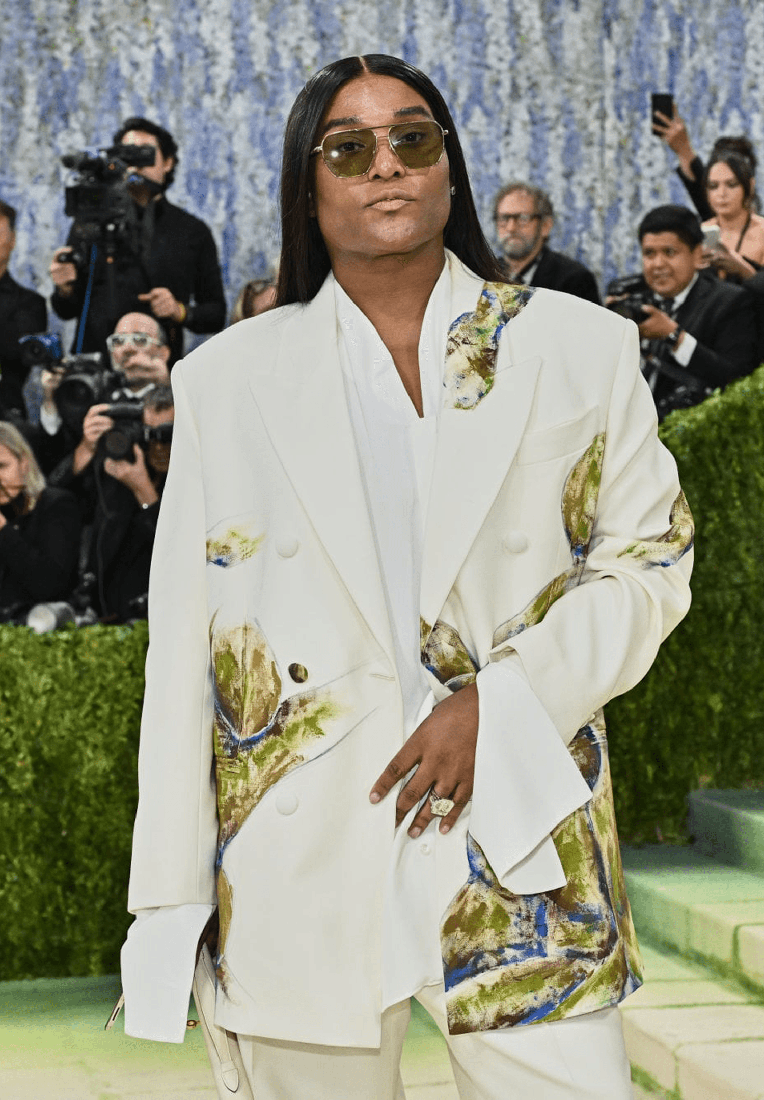 Law Roach wearing Leviev 52-carat diamond ring at the 2026 Met Gala — placed by D'Orazio World