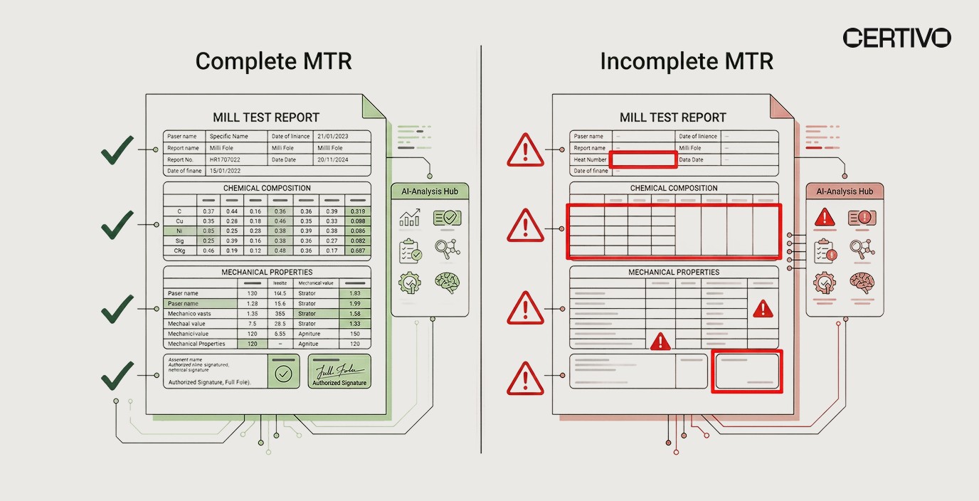 MTR document guide showing mechanical properties interpretation including tensile strength and yield strength verification