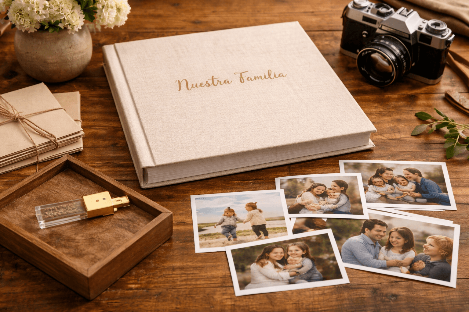 decoración con fotos impresas en casa y álbum familiar