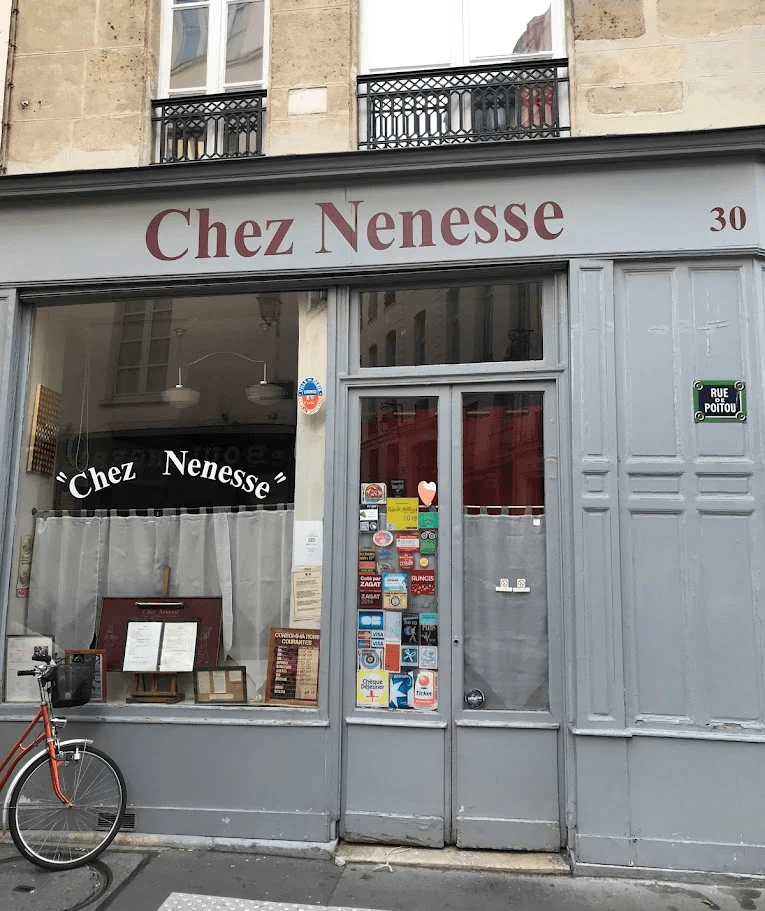 Exterior of Chez Nenesse in Paris.