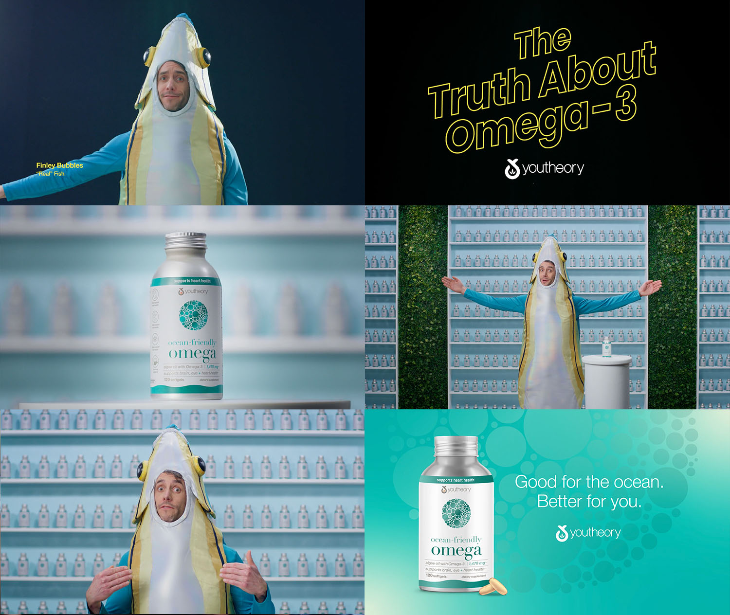 WTADS client Youtheory storyboards from Ocean-Friendly Omega campaign.