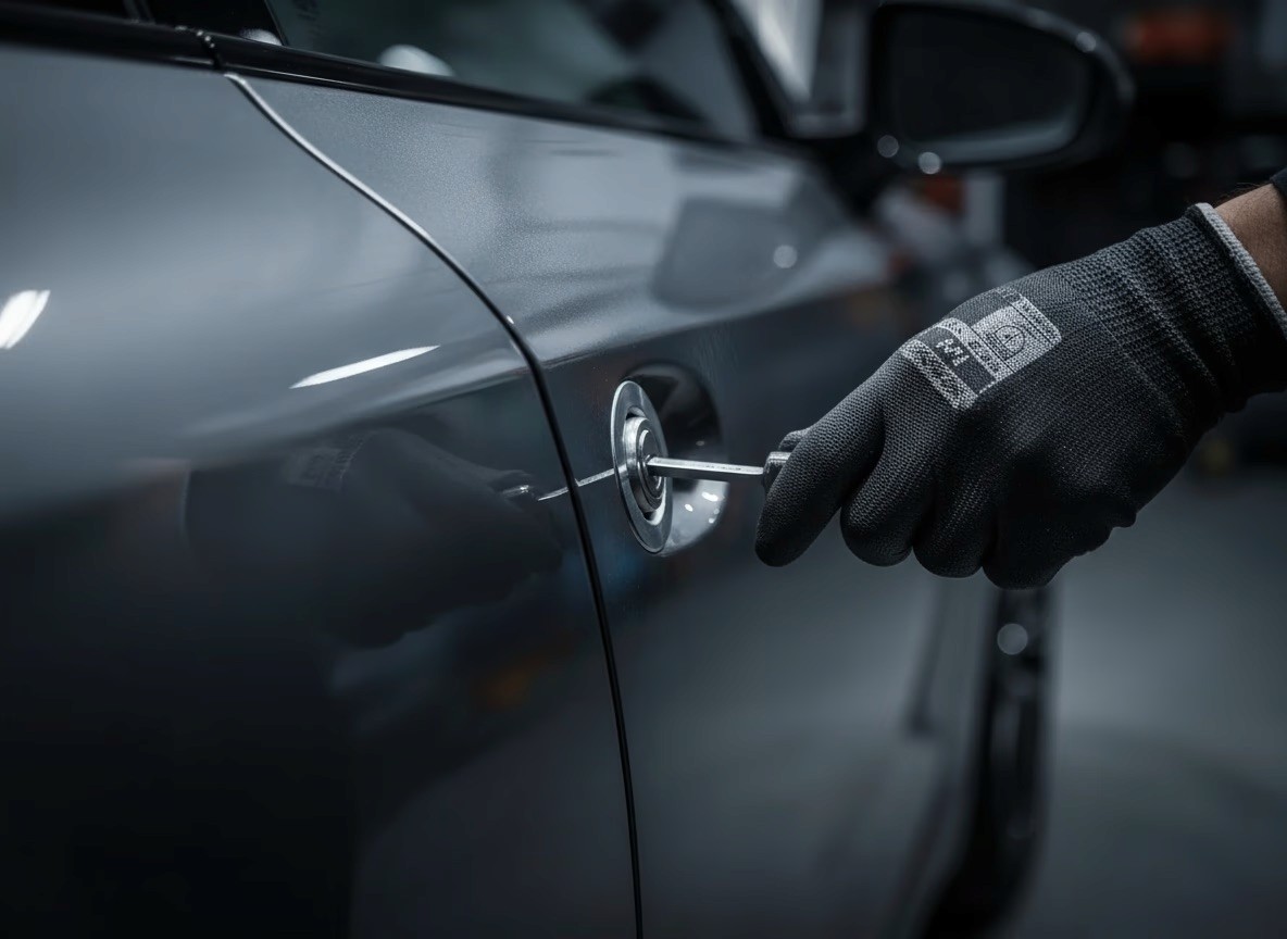 Group of men standing with Sufboard