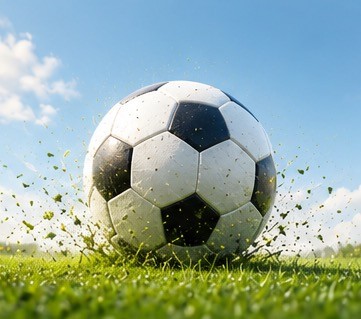 Football on the pitch