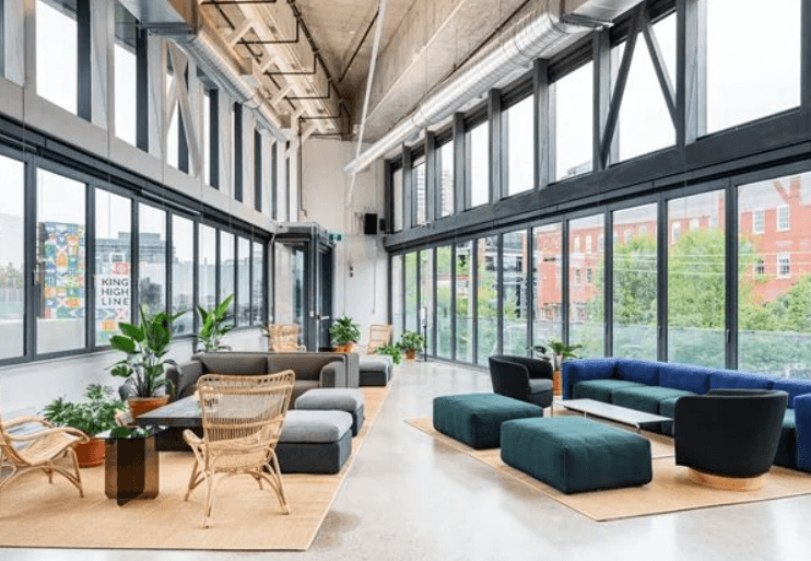 A tall building with a clock on the side of it