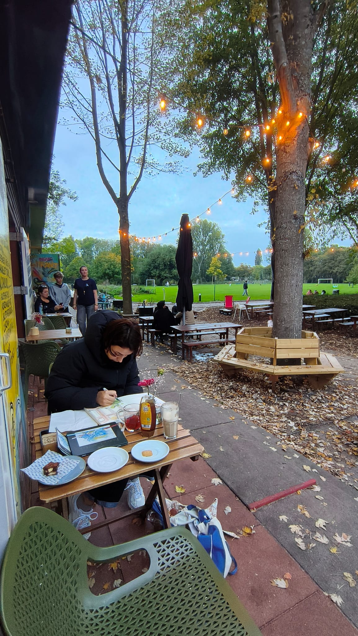 picture of cafe in a parc