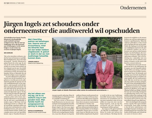 Jürgen Ingels and Natalia Khamraeva want to automate the auditing world together. ©Mediafin