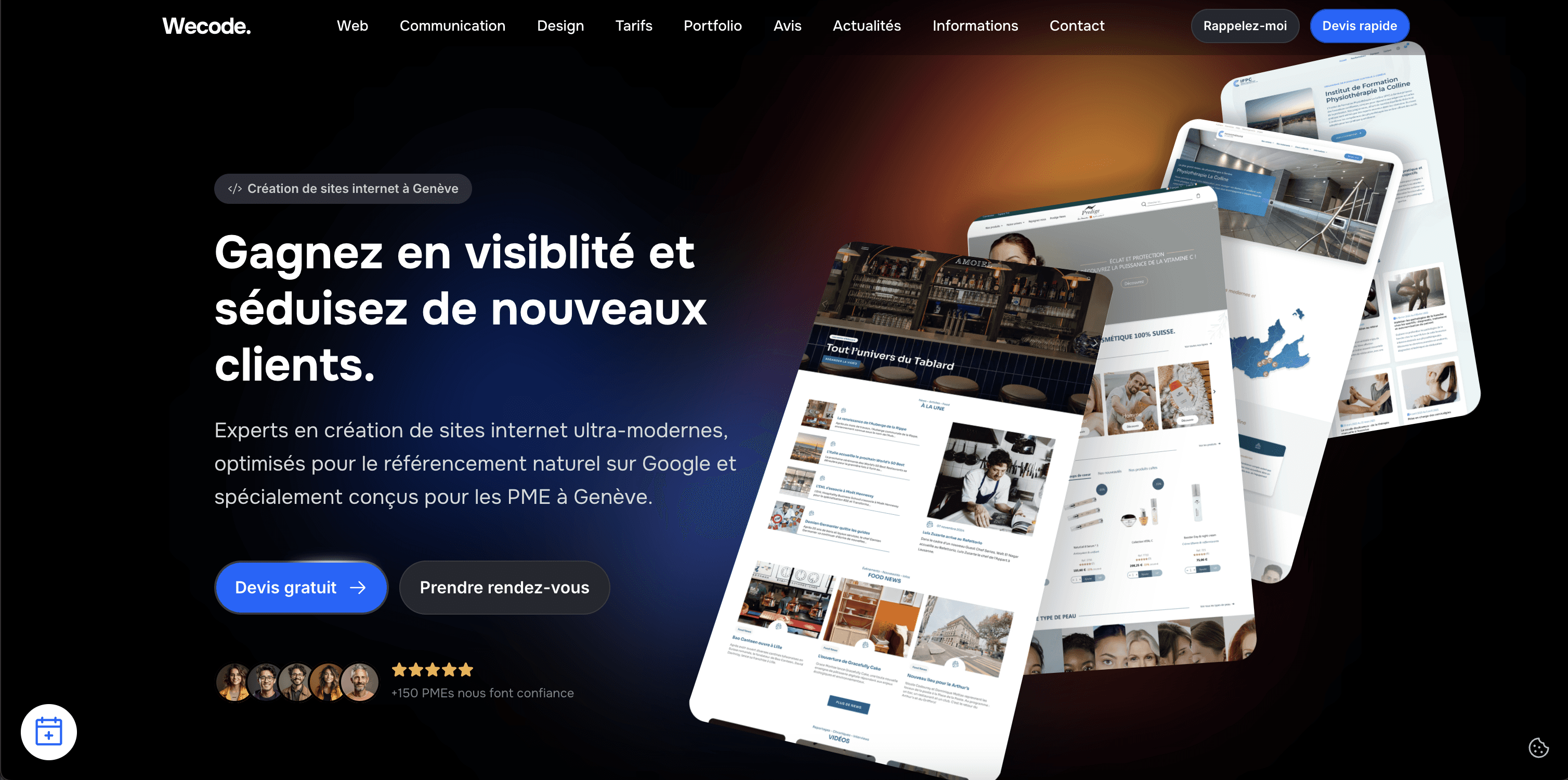 page site internet wecode