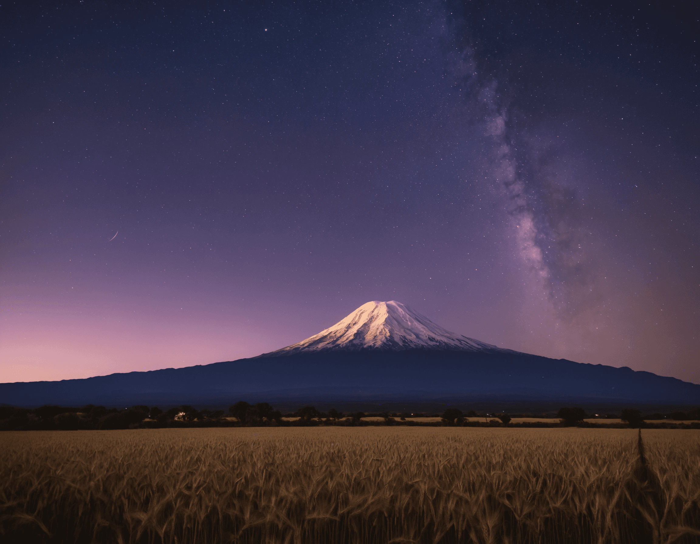 Inspiring mountian at night