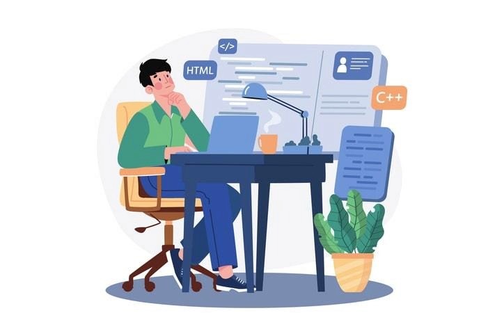 Choosing the right programming language for your career with various options displayed.