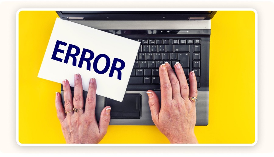 “ERROR” note on laptop