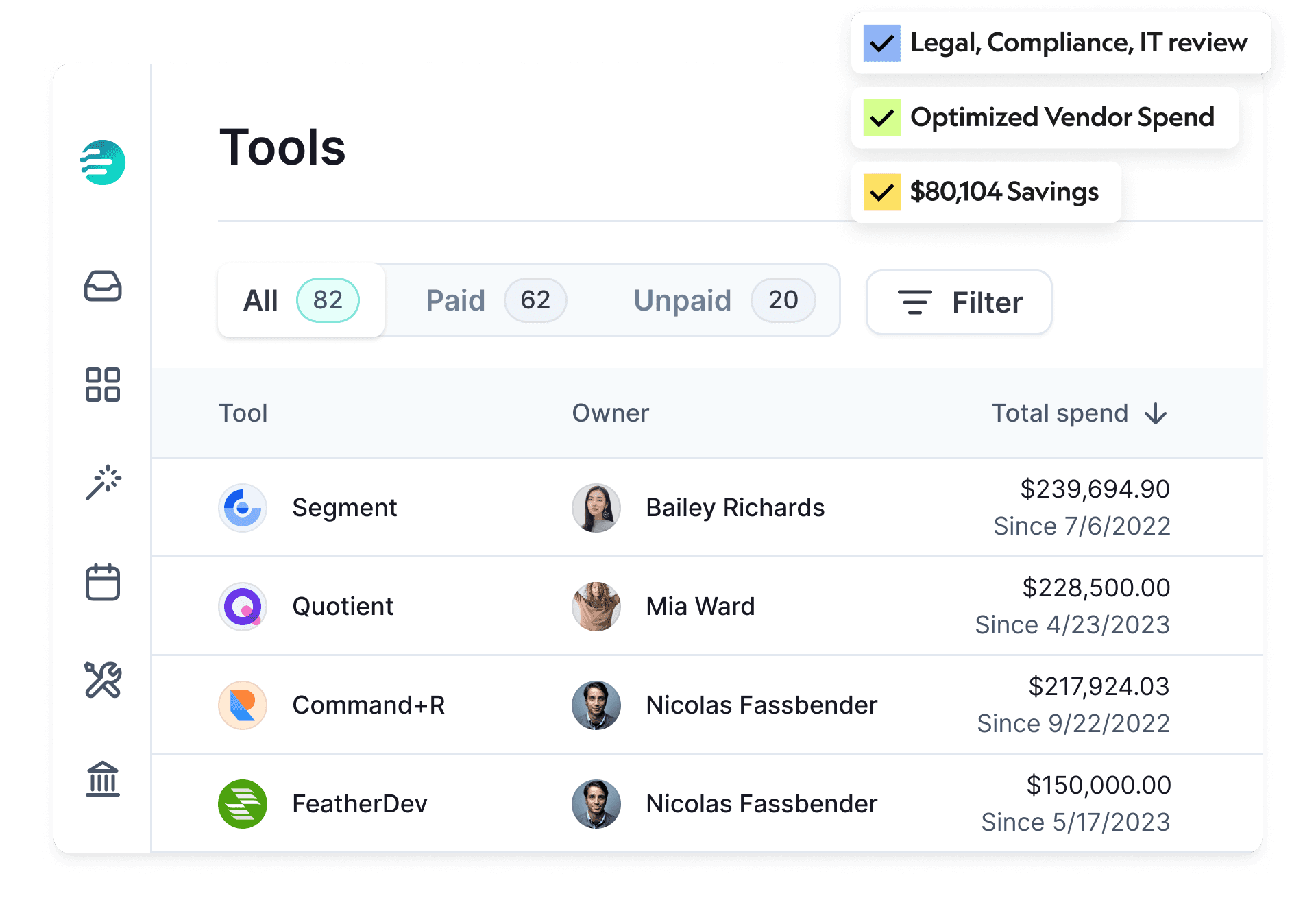 Tools table in BRM with feature call outs.