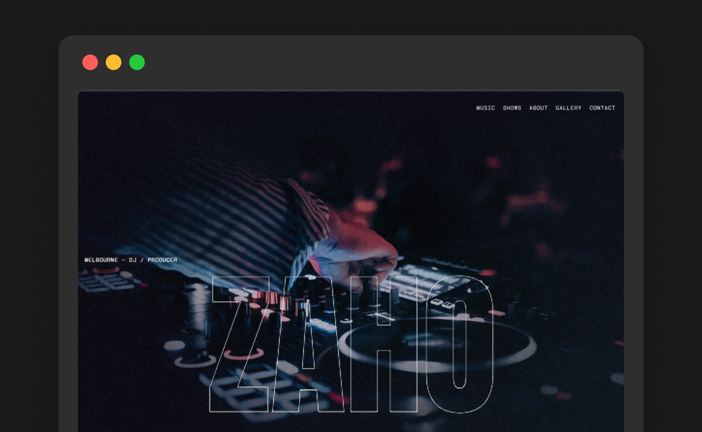 Encore free Framer DJ website template by Andrew Masset — music portfolio preview