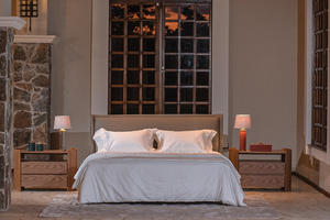 Woman in dark greenish dress