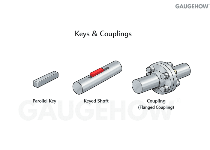Keyed shaft and coupling