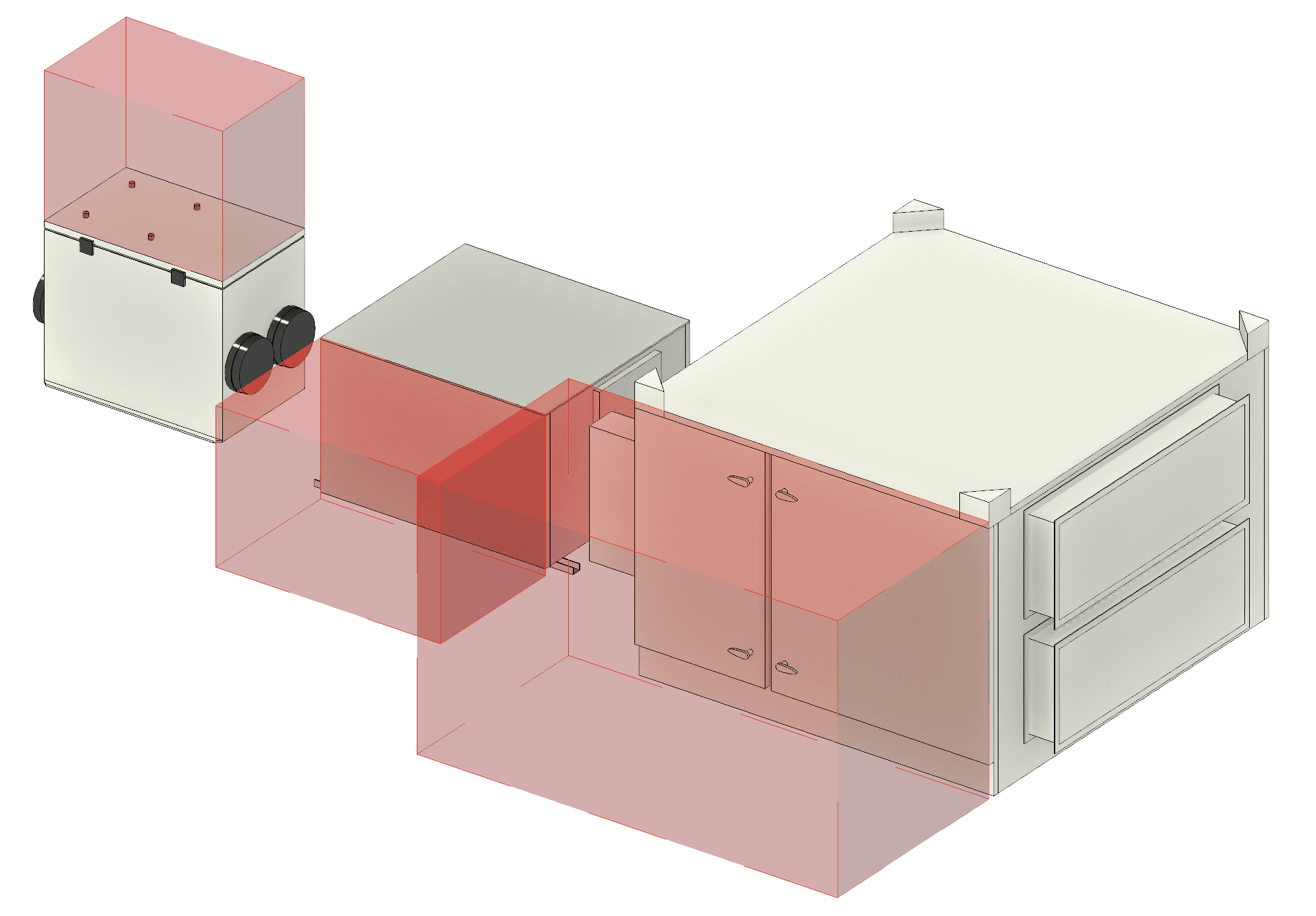 3D view showing clearance zones.