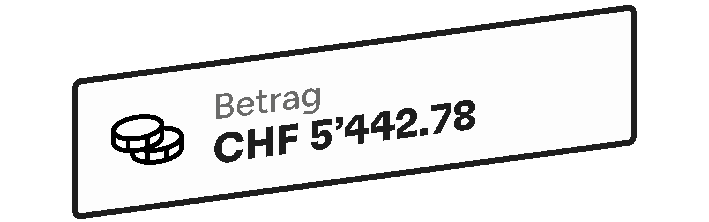 3D-Illustration einer Rechnung mit grün hervorgehobenen, automatisch erkannten Datenfeldern wie Betrag, Adresse und Rechnungsnummer.