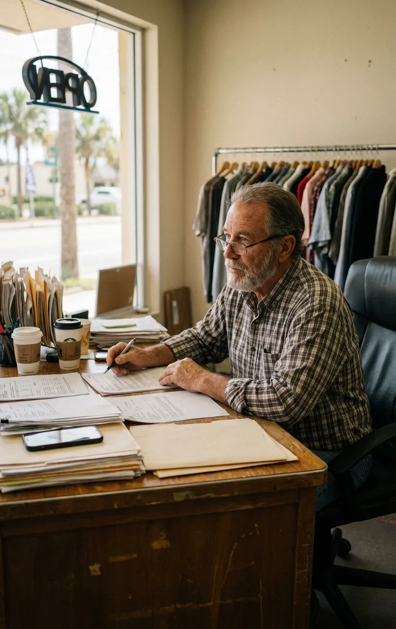 Man working at desk in RockN' Socials digital marketing agency office.