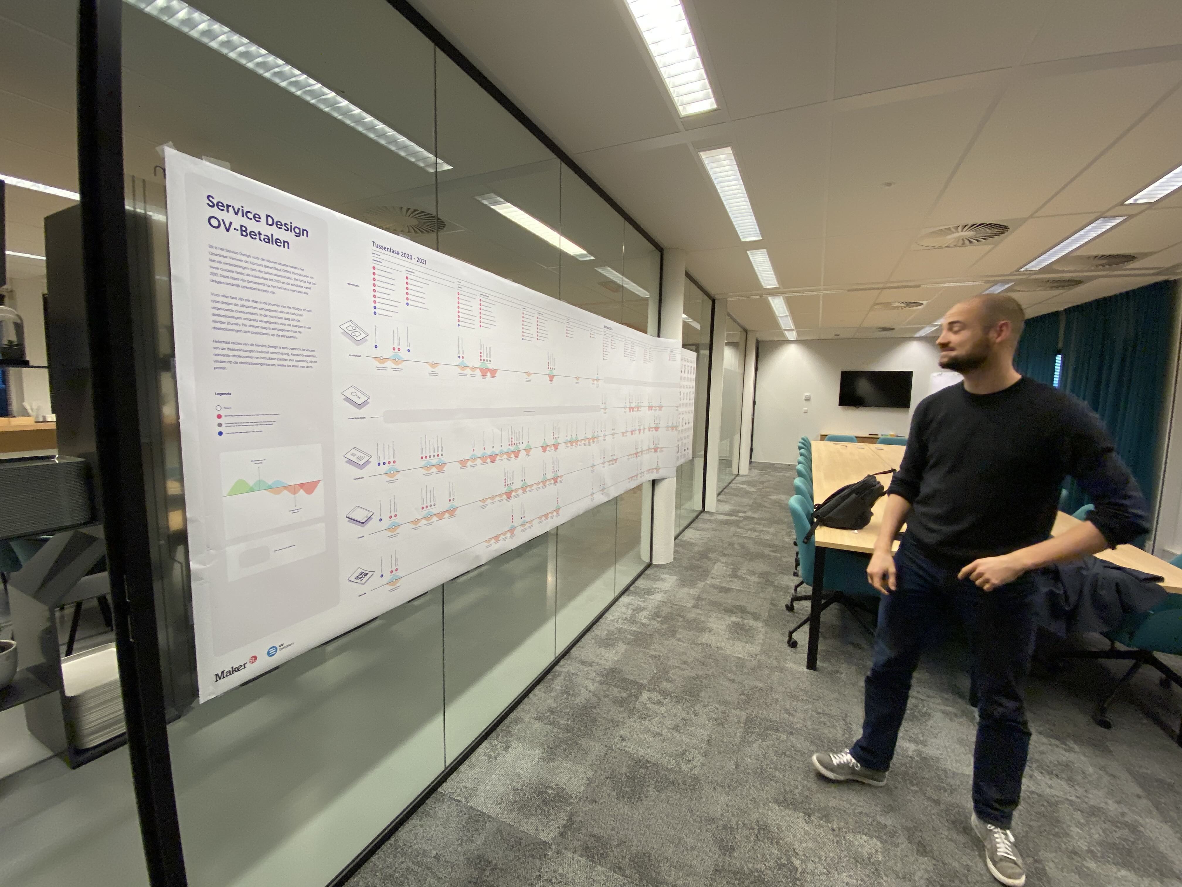 Photo of Chris standing in front of the Service Design Strategy poster