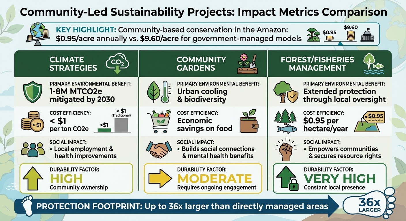 Community-Led Sustainability Projects: Impact Metrics and Cost Efficiency Comparison
