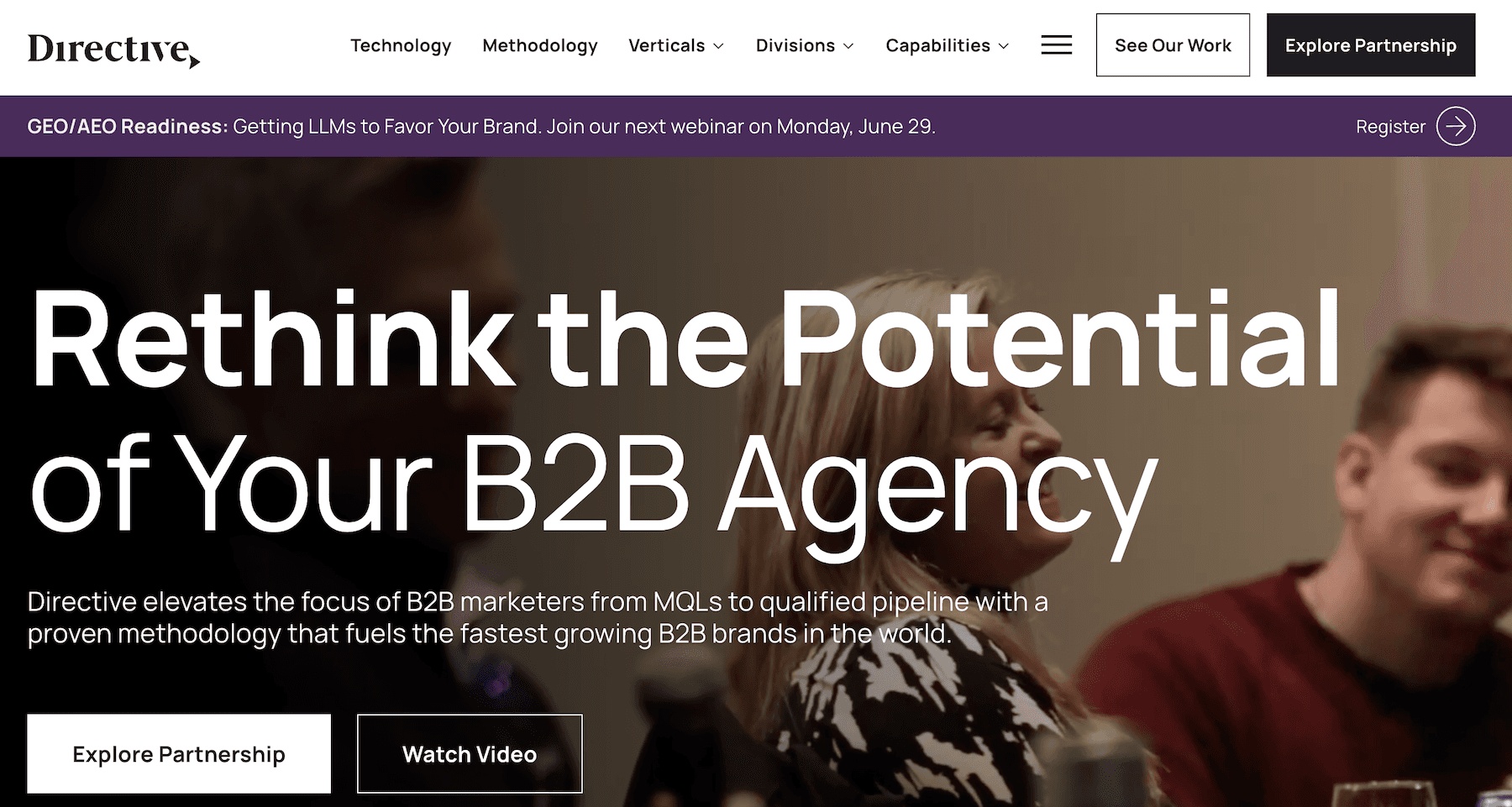 Directive Consulting home page screenshot