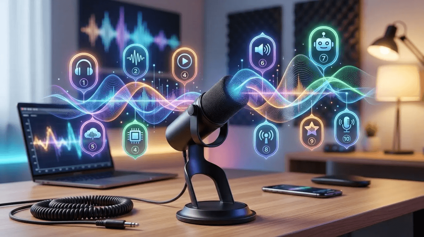 Image shows digital audio processing - Best AI Generated Voice