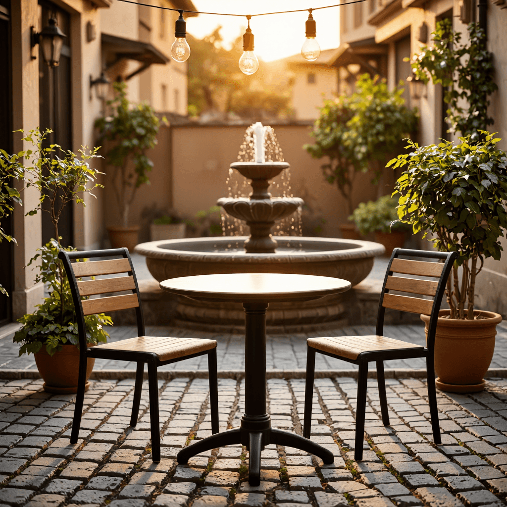 product photography of Outdoor dining/cafeteria furniture