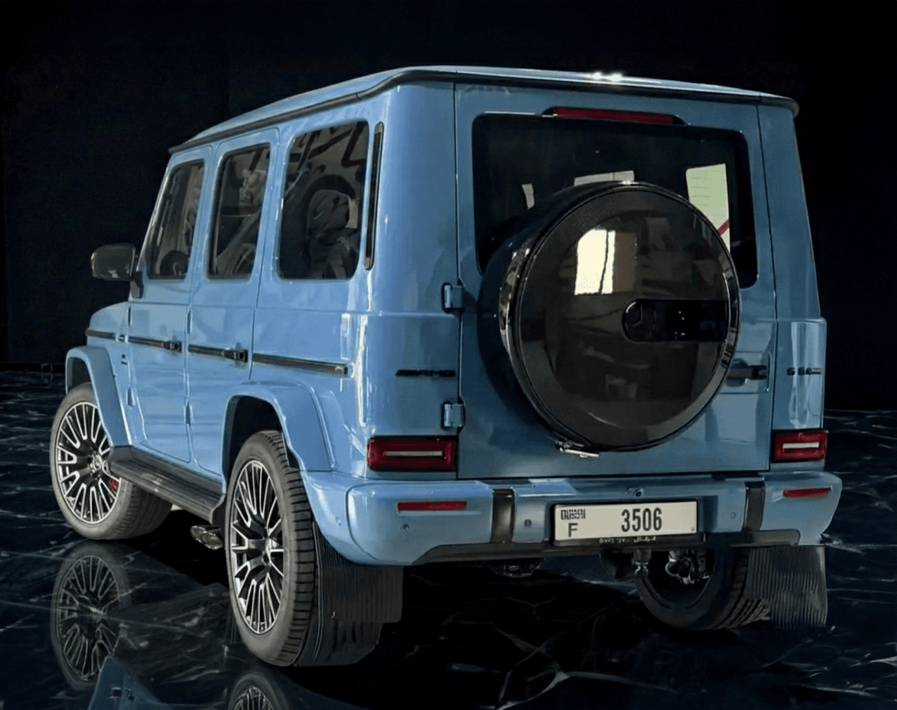Mercedes-AMG G63 Night Package China Blue side look luxury SUV rental Dubai