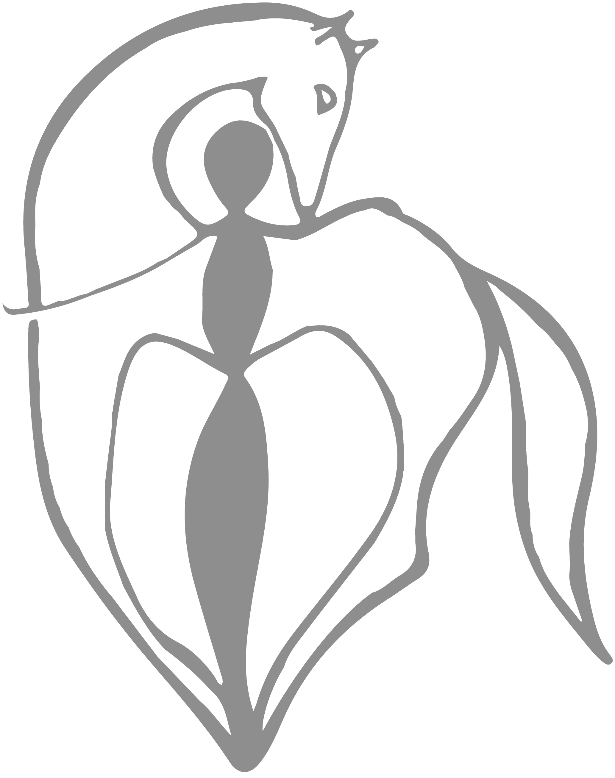 Abstract line art depicts a stylized horse and human figure intertwined, illustrating a harmonious bond in a minimalist design.