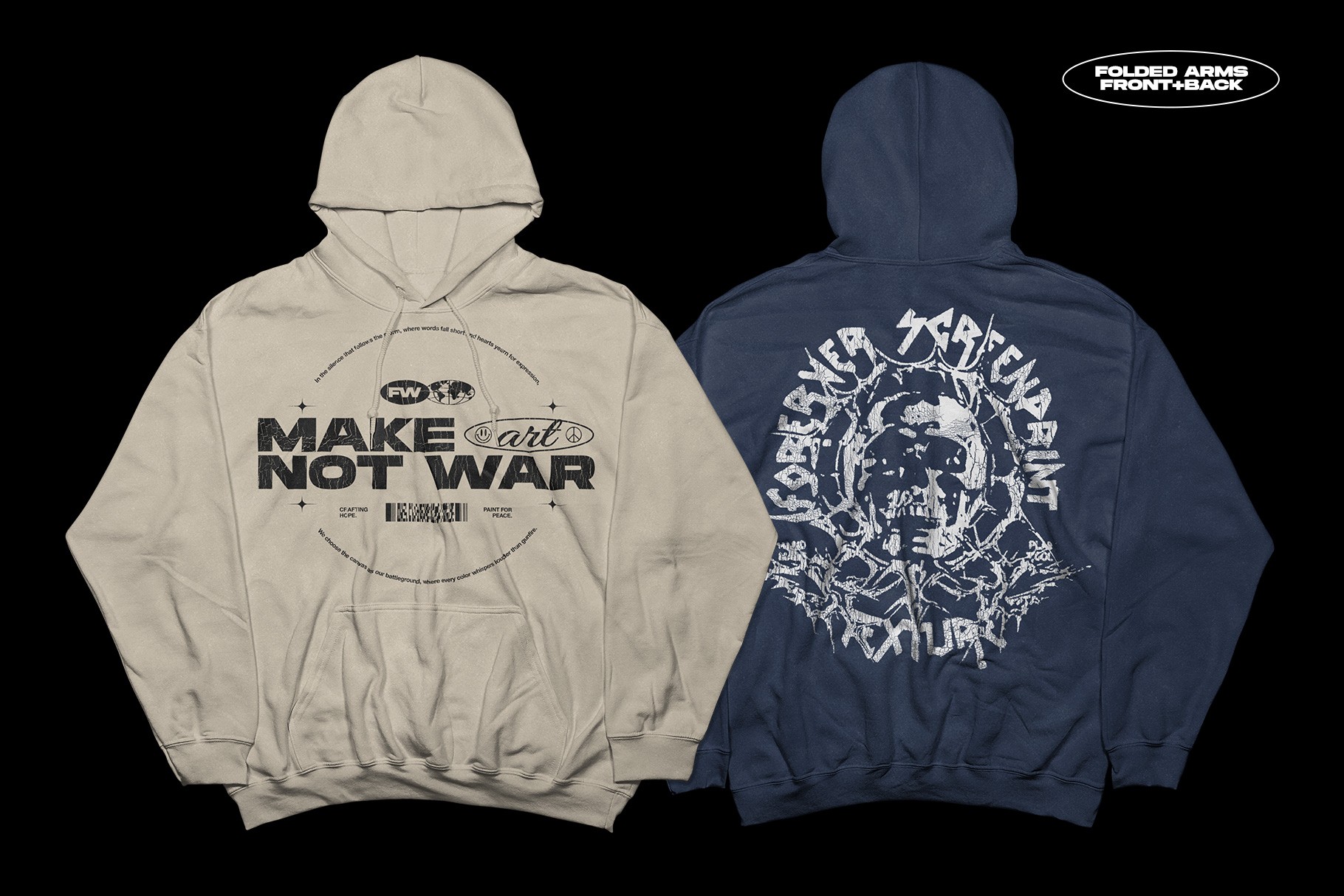 Gildan 18500 Hoodie Folded arms mockup showing alternative design preview