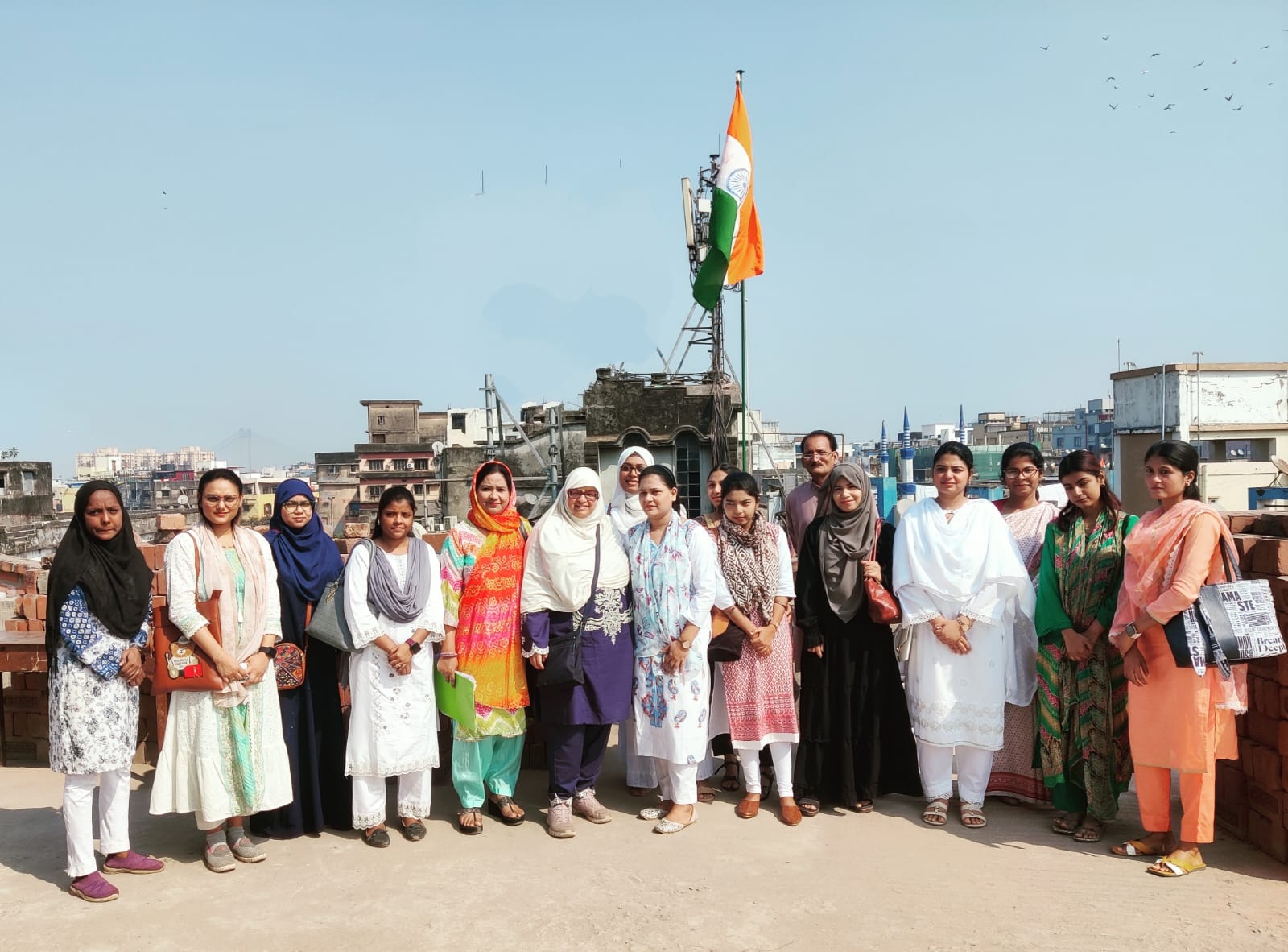 School celebration and gathering with students