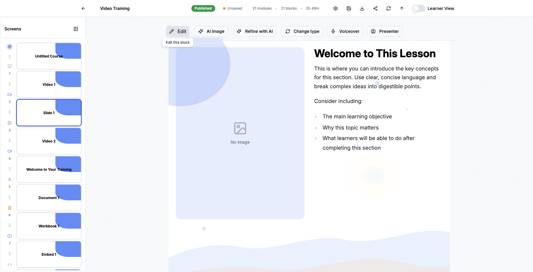 Click Edit to modify the text, images, and layout of this content slide.