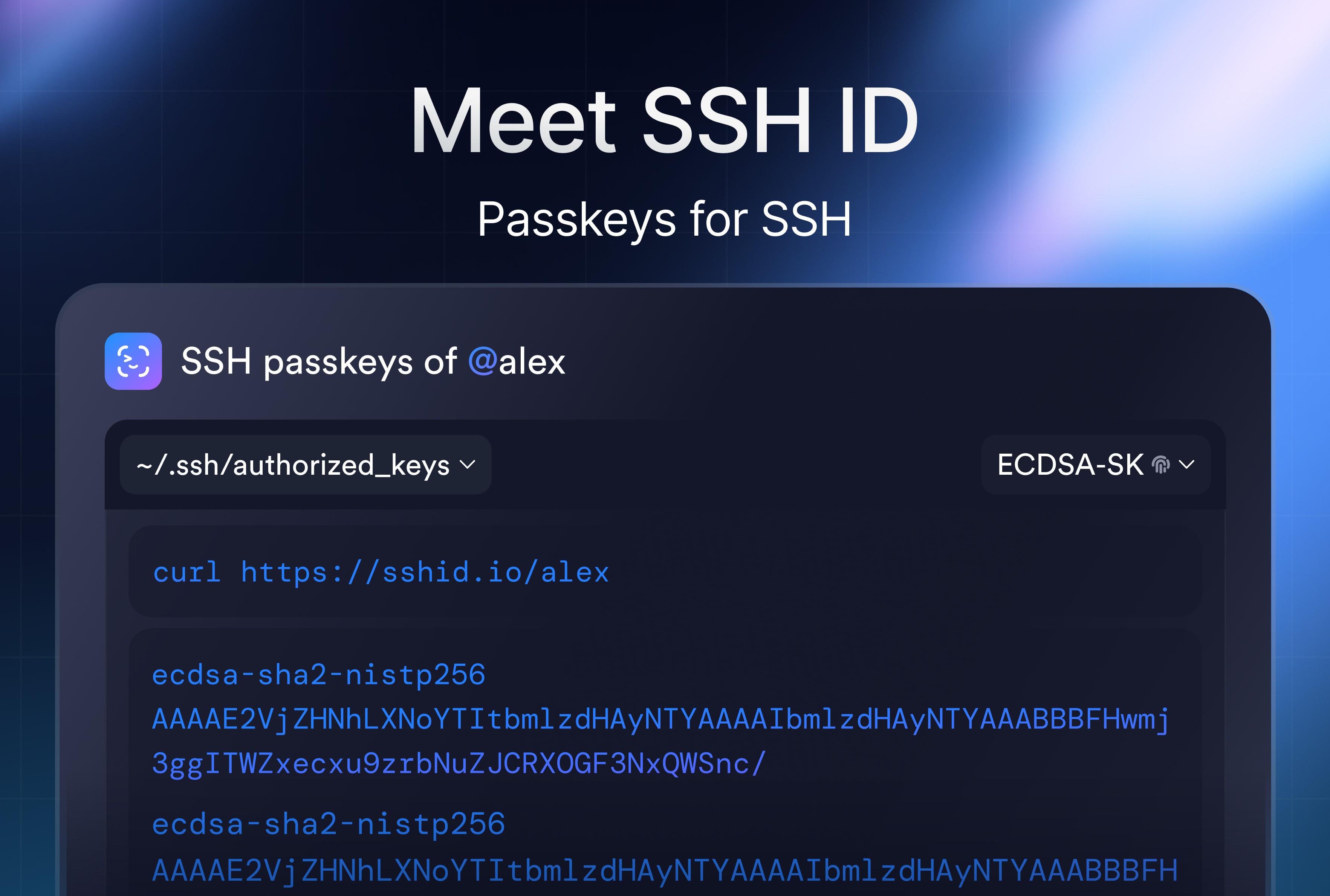 SSH ID. Passkeys for SSH