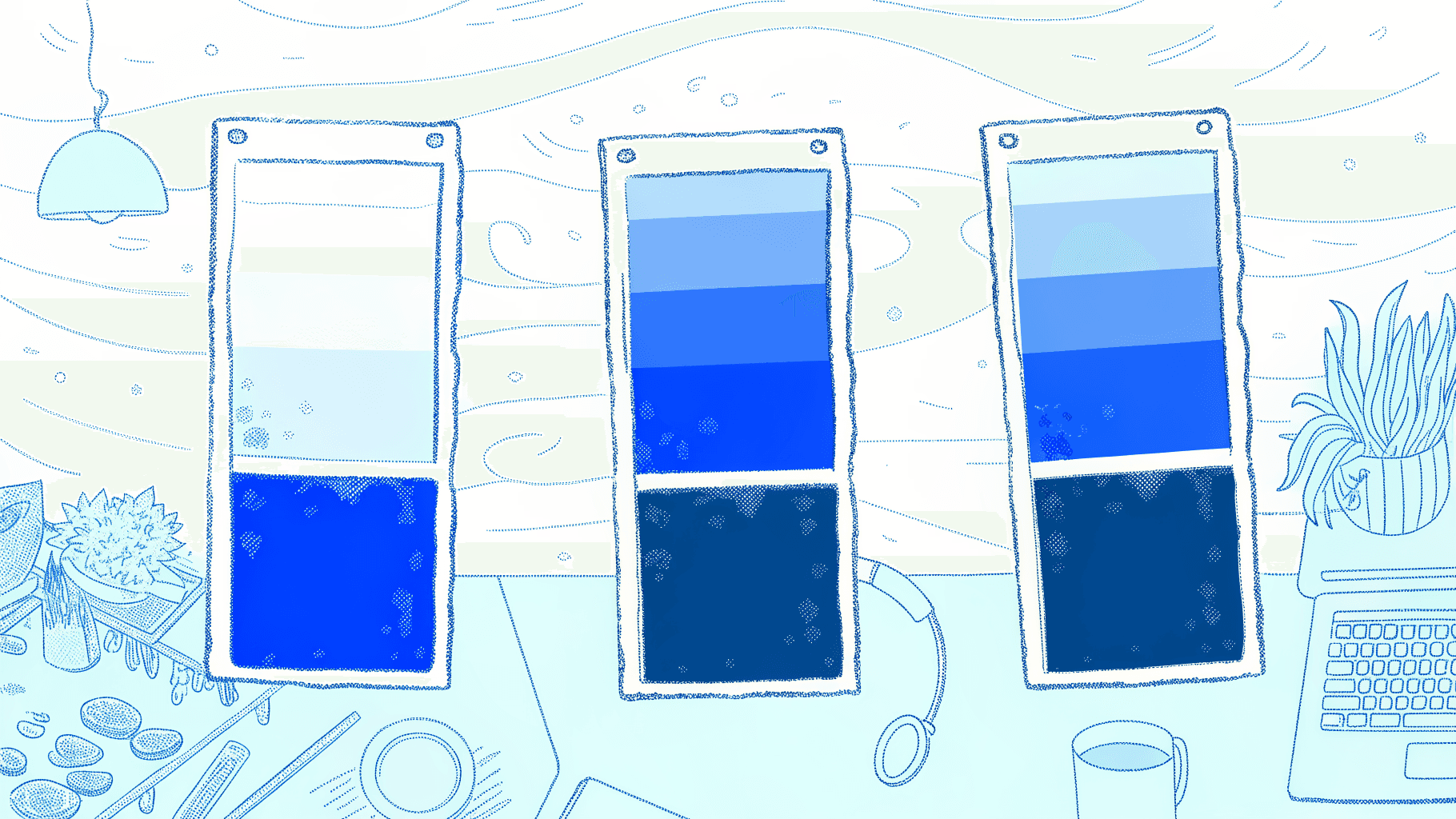 Three fabric swatches showing ink compatibility for cotton, polyester, and poly-cotton blends