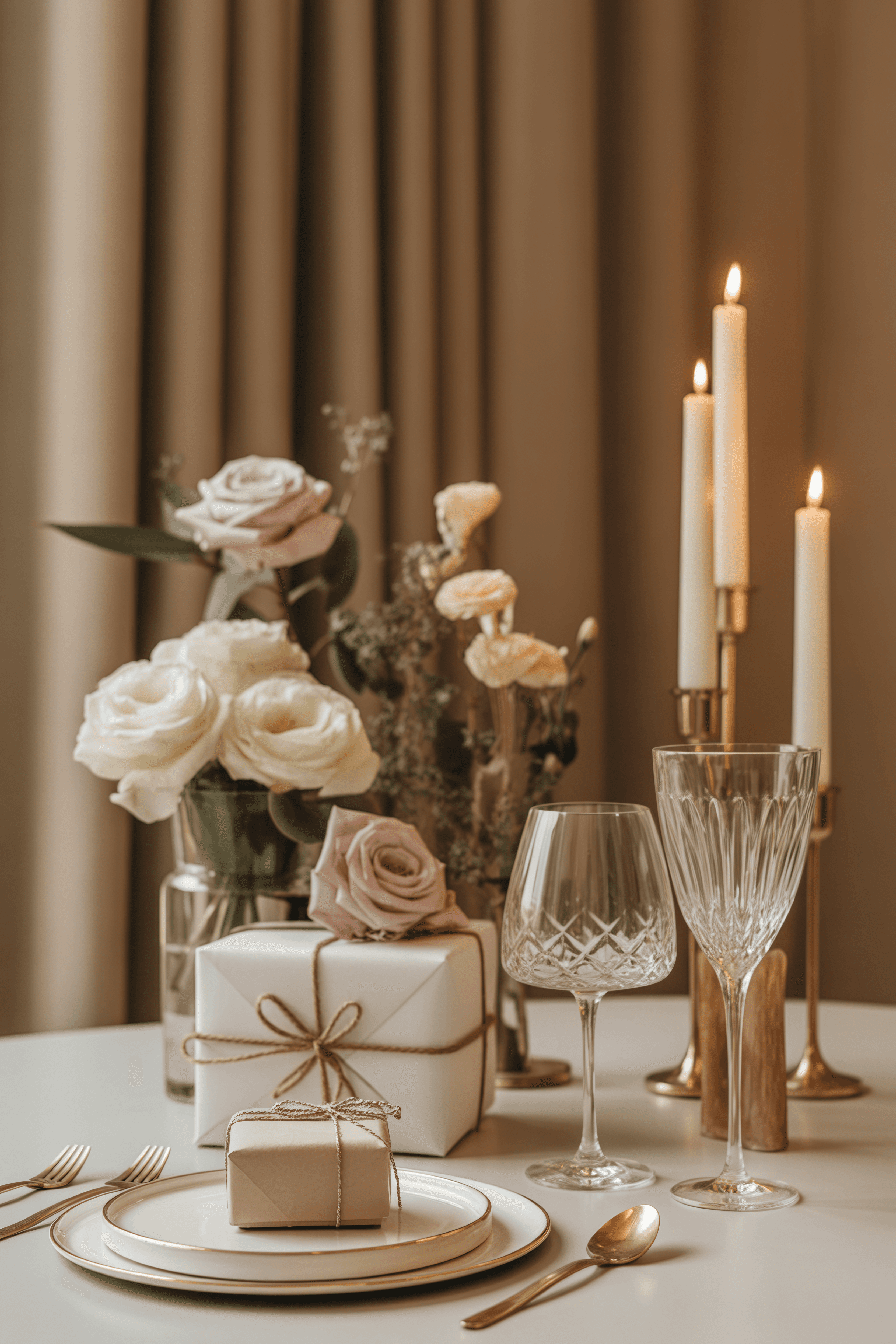 Wedding flowers resting on chair