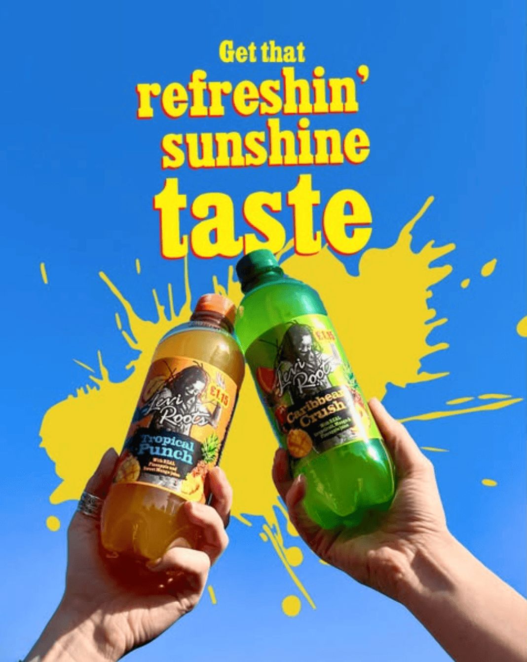 Two people toasting Caribbean Crush drinks