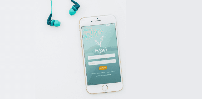 Mobile Phone with Beleafs log-in screen
