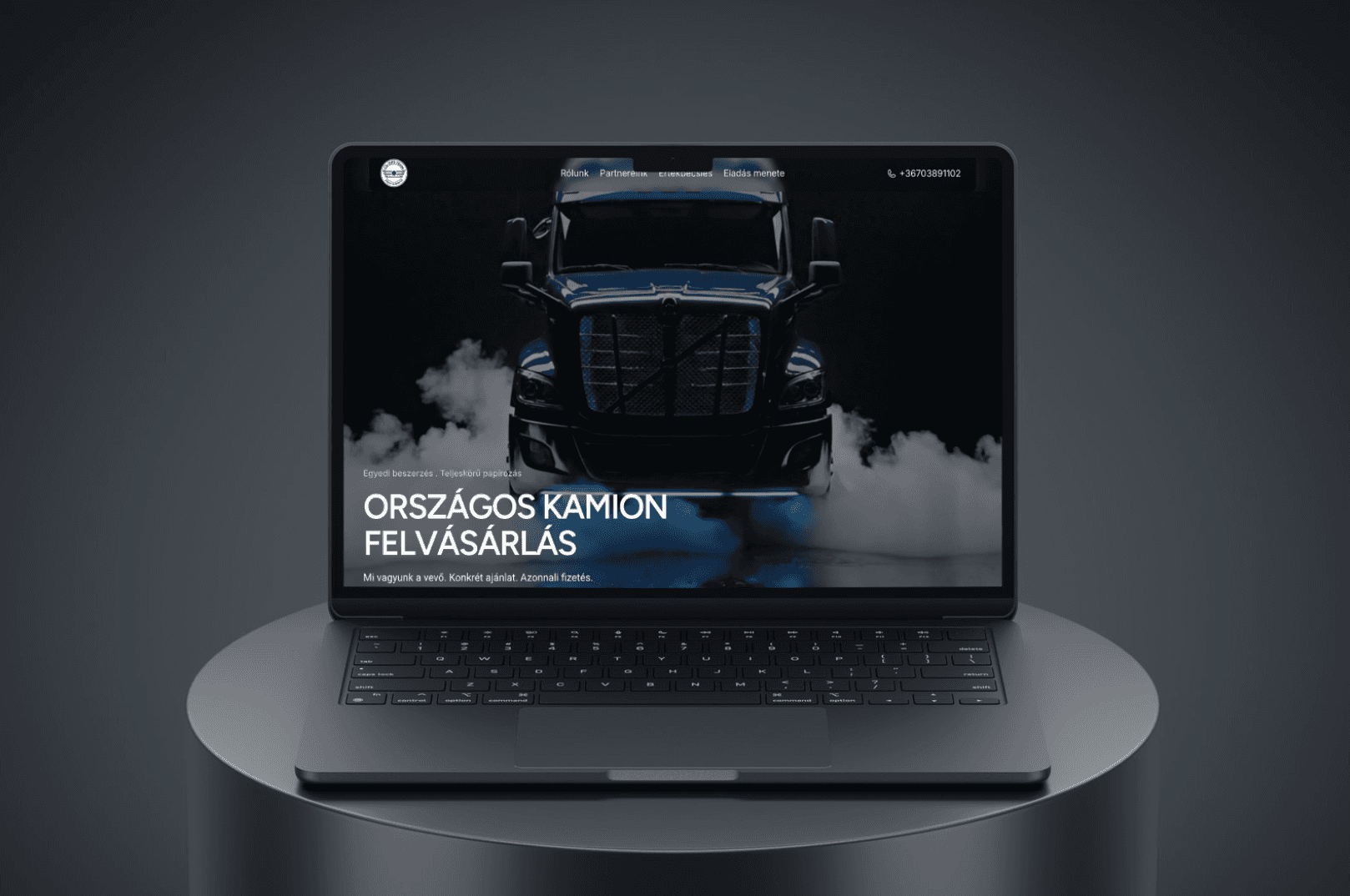 kamionkereskedés weboldala