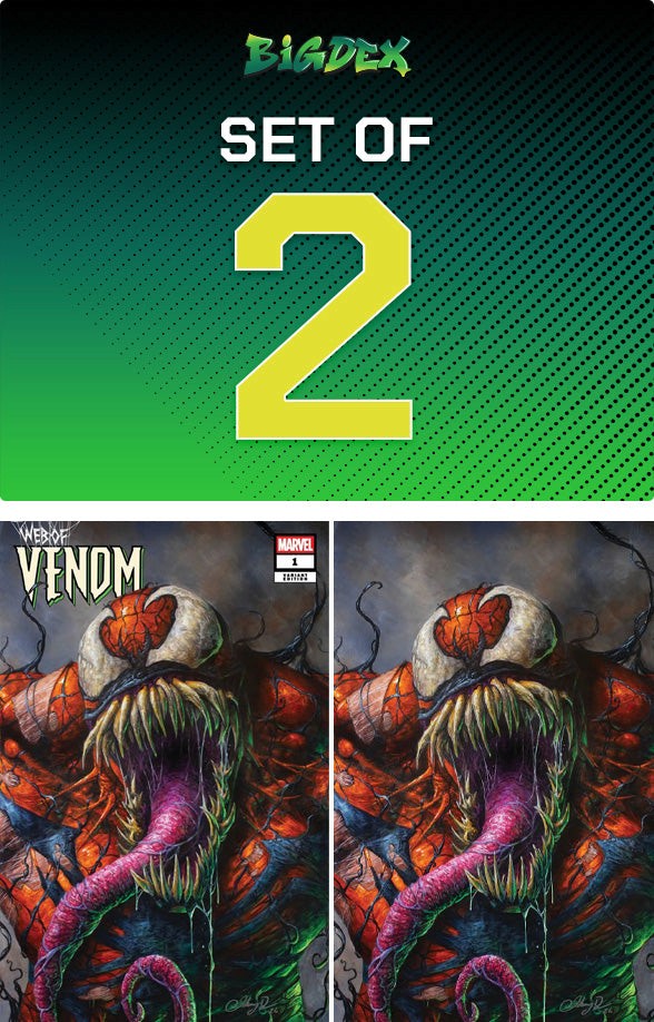 Web of Venom #1 Johnny Dejardins Big Dex Comics Exclusive Trade and Virgin Variant Set NM+ copies