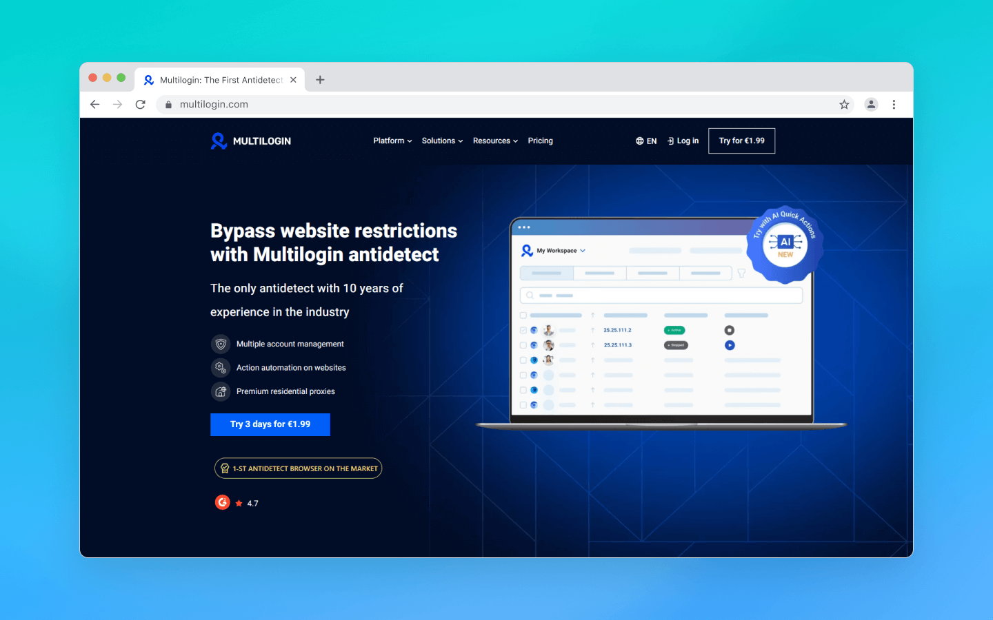 Multilogin Interface